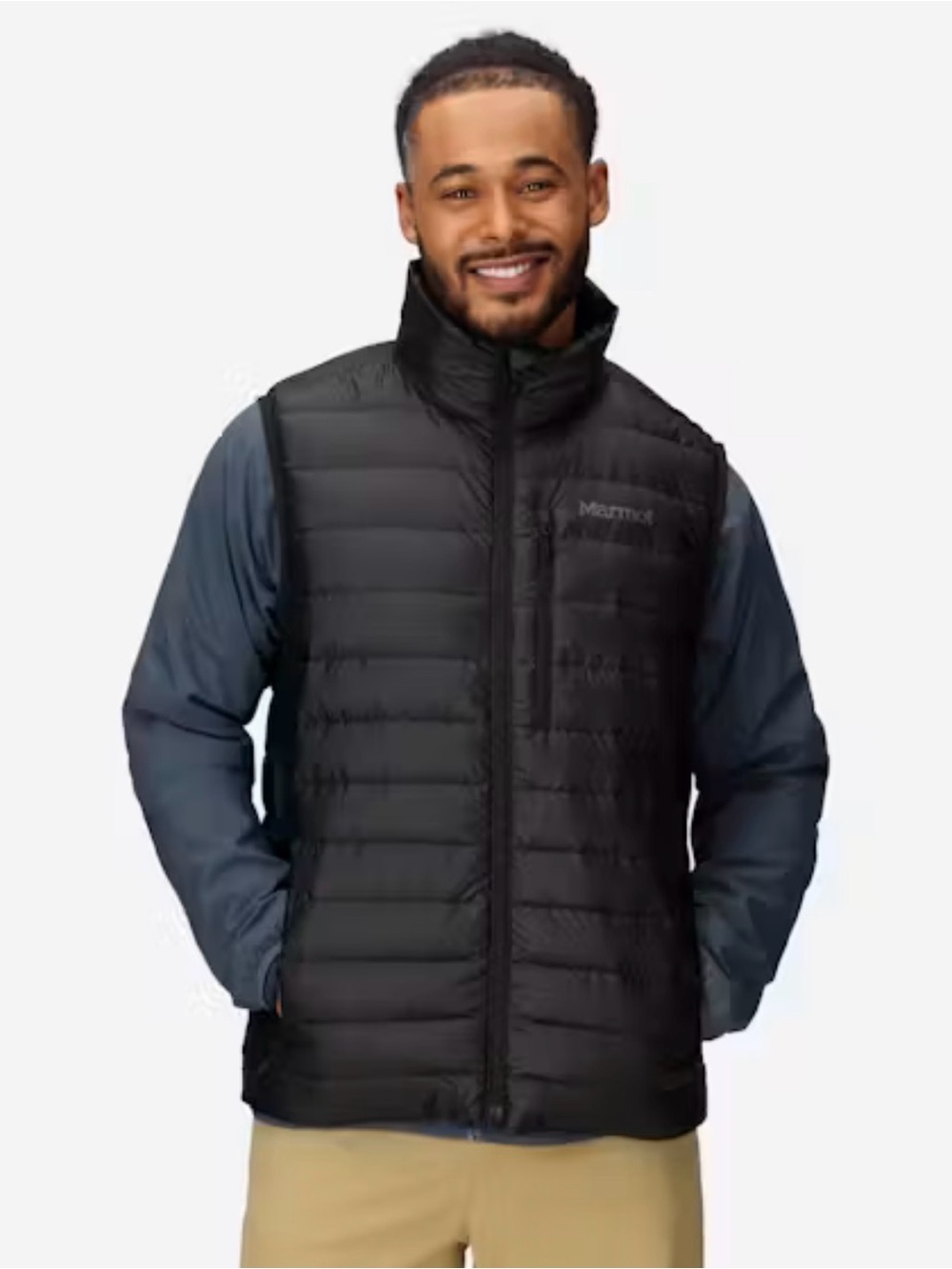 Men’s Marmot Quilted Down Vest in Dark Gray